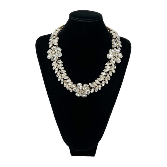 STUNNING TALBOTS STATEMENT NECKLACE GOLD TONE & RHINESTONES - Picture 1 of 4